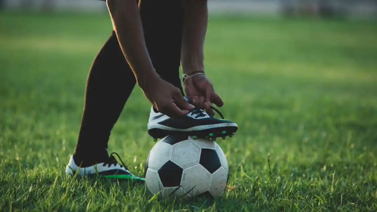 Young football players training and developing their skills through sport at Talanta Bora Academy.